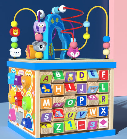 Multifunktionales Motorikspielzeug Lernwürfel für Kinder – Alphabet, Tiere, Formen & Zahlen – Pädagogisches Spielzeug