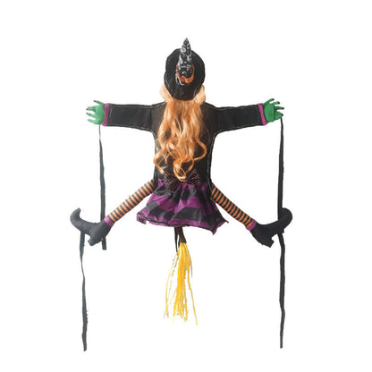 Halloween tree decoration witch figure with string lights – For spooky Halloween outdoor decorations