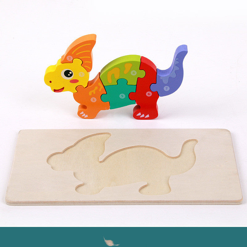 Kinder 3D Dinosaurier Holzpuzzle – Lernspielzeug & Motoriktraining