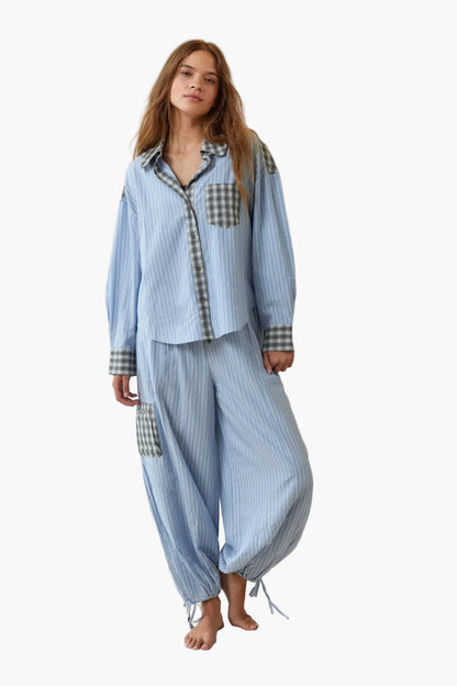 Damen Pyjama Set Oversize Zweiteiler – Modernes Loungewear für Zuhause und Schlaf