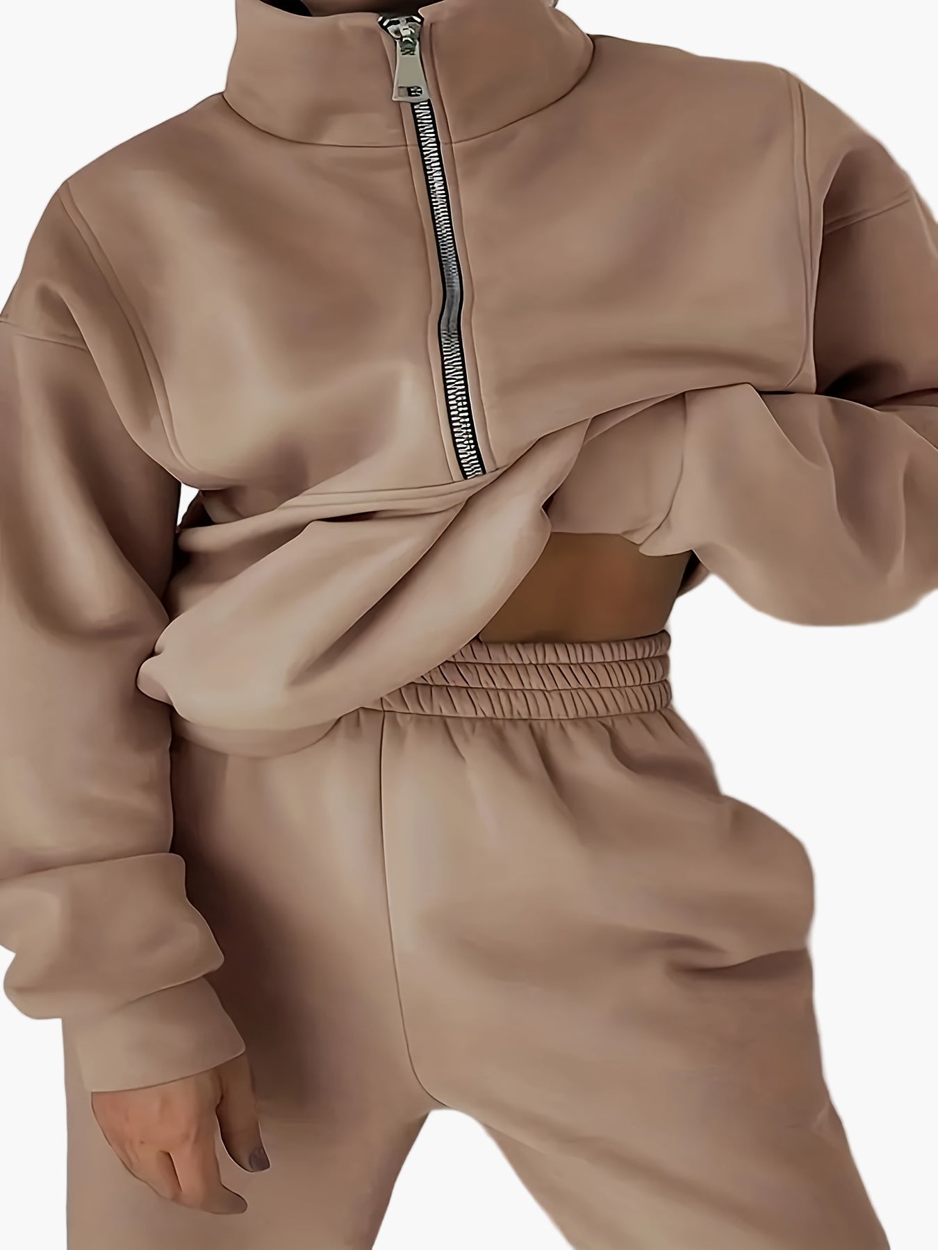 Damen Halbzip Sweatshirt mit Stehkragen – Lässiger Streetwear Pullover für Herbst und Winter