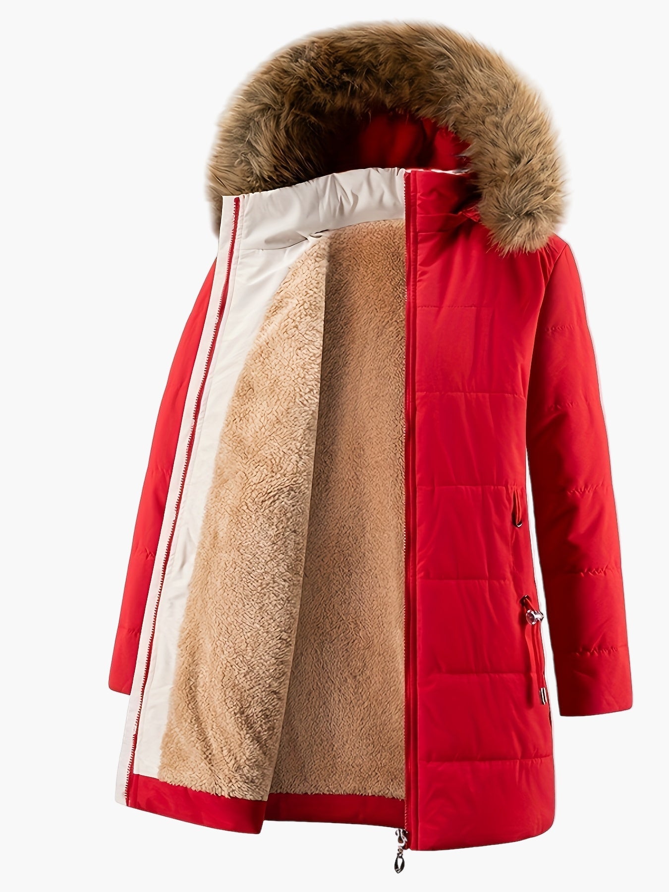 Damen Winterparka mit Kapuze und Kunstfellkragen – Stilvoller, warmer Alltagsmantel