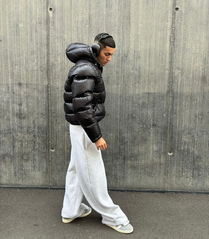 Men's Quilted Jacket Puffer Urban Street Style Winter Jacket – Ideal for Cold Days