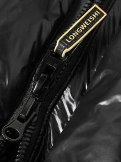 Men's Down Quilted Coat with Hood – Long Winter Coat for Leisure and Outdoor Activities