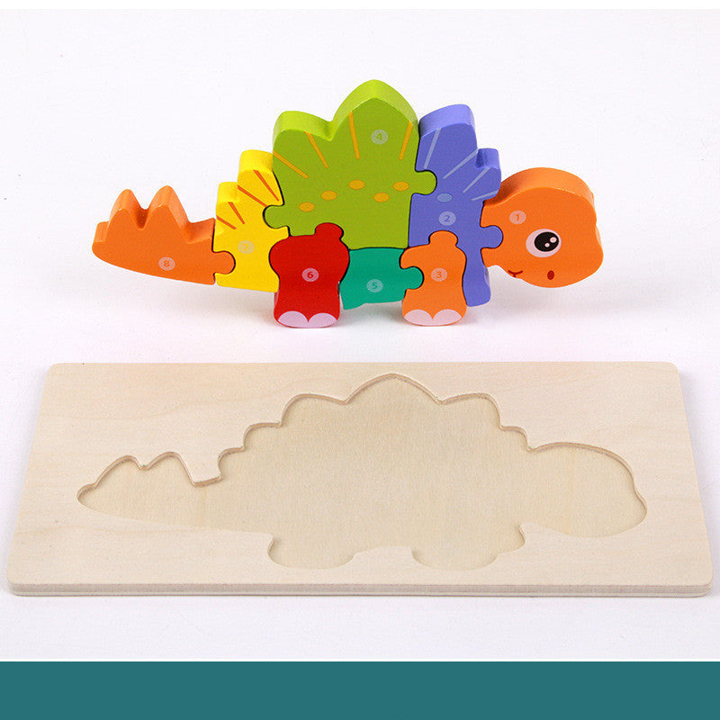 Kinder 3D Dinosaurier Holzpuzzle – Lernspielzeug & Motoriktraining
