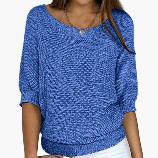 Damen Strickpullover mit weitem Ausschnitt – Lässiger Komfort für Alltag und Freizeit