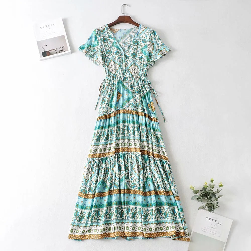 Betty – Boho Maxikleid mit Blumenmuster