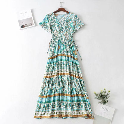 Betty – Boho Maxikleid mit Blumenmuster