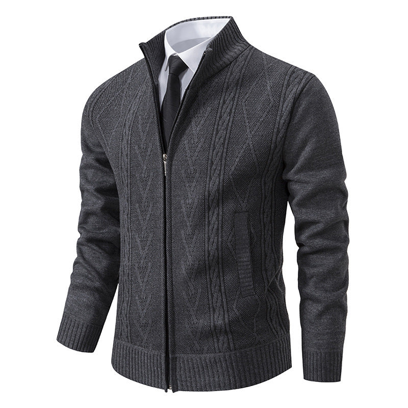 Jonathan – Comfortable men's sweater with stand-up collar