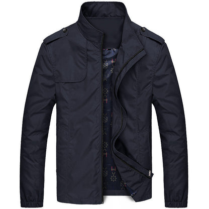 Men's casual jacket slim fit with stand-up collar – fashionable transitional coat for everyday & outdoor