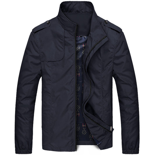 Men's casual jacket slim fit with stand-up collar – fashionable transitional coat for everyday & outdoor