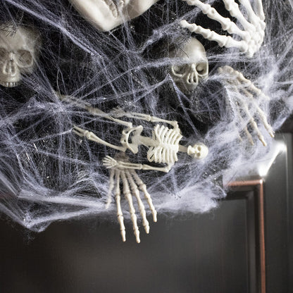 Halloween Door Wreath Skeleton Decoration – Spooky Door Ornament for Halloween Parties & Decor