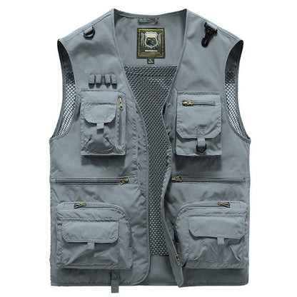 Men's Outdoor Vest with Many Pockets – Breathable Utility Vest for Camping, Fishing, Hiking & Adventure