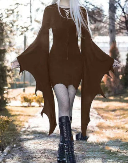 Halloween women's dress vampire bat witch costume gothic party outfit