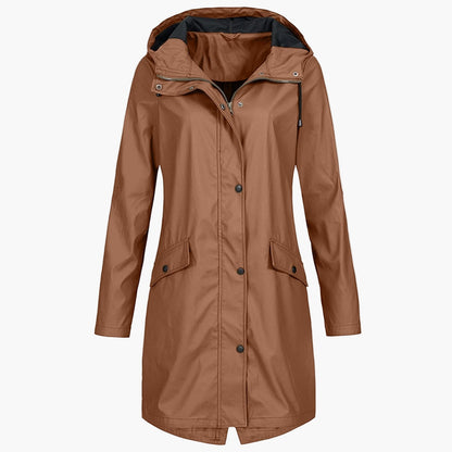 Damen Regenmantel – Moderner, langer Windbreaker für Alltag & Outdoor