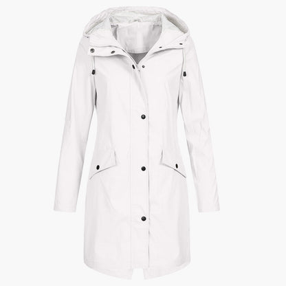 Damen Regenmantel – Moderner, langer Windbreaker für Alltag & Outdoor
