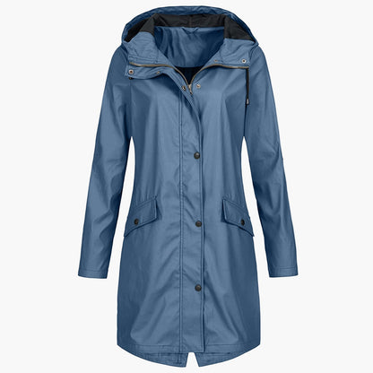 Damen Regenmantel – Moderner, langer Windbreaker für Alltag & Outdoor
