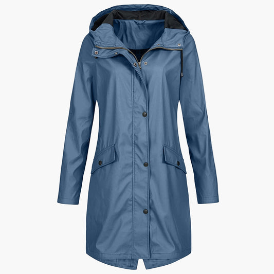 Damen Regenmantel – Moderner, langer Windbreaker für Alltag & Outdoor