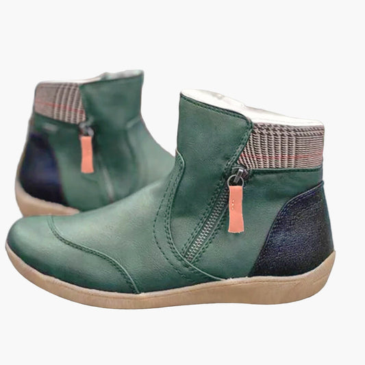Women's Orthopedic Ankle Boots with Double Zipper – Comfortable Everyday & Casual Shoes
