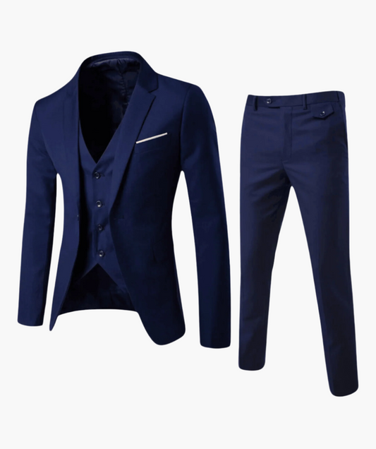 Herren 3-Teiliges Business Anzugset – Klassischer Eleganter Anzug für Hochzeit, Büro & Feste