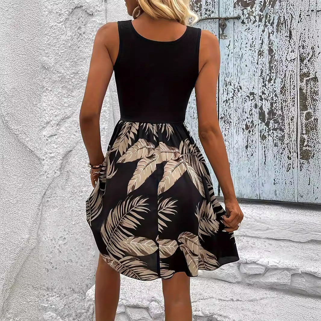 Jessica – Elegantes Spitzenkleid mit tropischem Druck