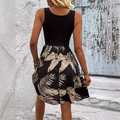 Jessica – Elegantes Spitzenkleid mit tropischem Druck