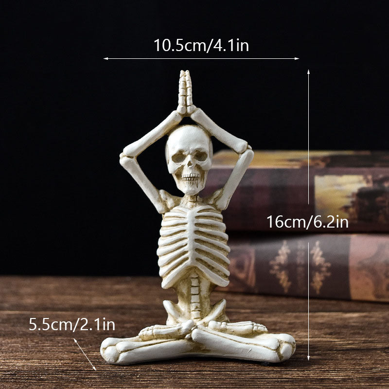 Halloween decorative figure yoga skeleton – funny skeleton figures for Halloween parties & spooky decorations