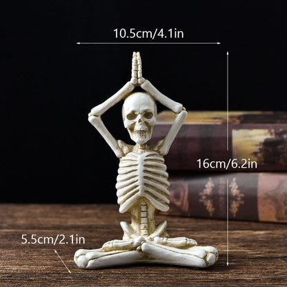 Halloween decorative figure yoga skeleton – funny skeleton figures for Halloween parties & spooky decorations
