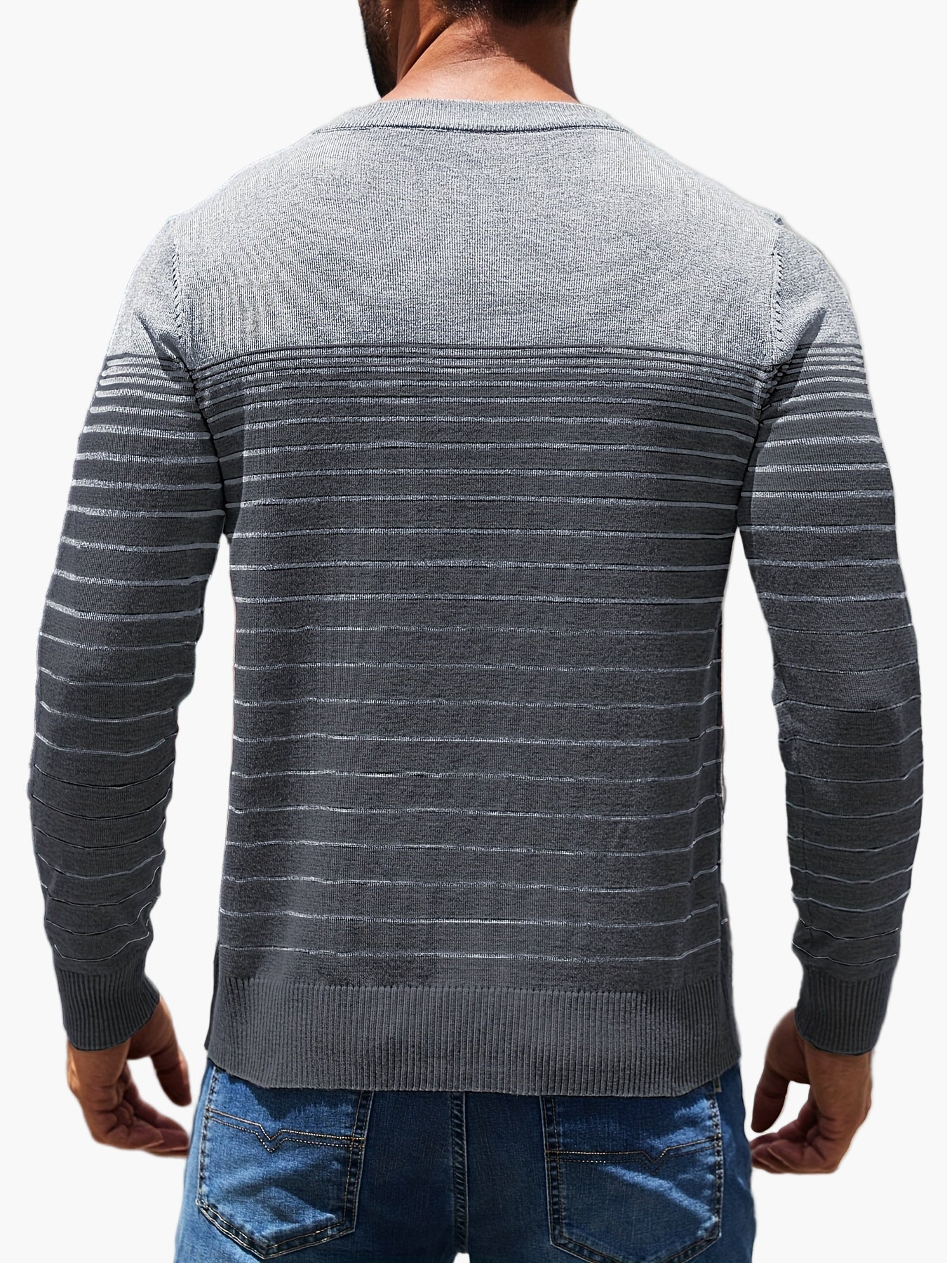 Men's Sweater Casual Stripe Pattern Long Sleeve – Stylish for Everyday and Leisure