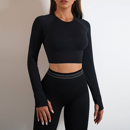 Amanda – Nahtlose Sport Leggings und Langarmoberteile für Fitness