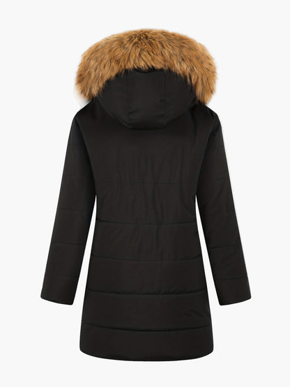 Damen Winterparka mit Kapuze und Kunstfellkragen – Stilvoller, warmer Alltagsmantel