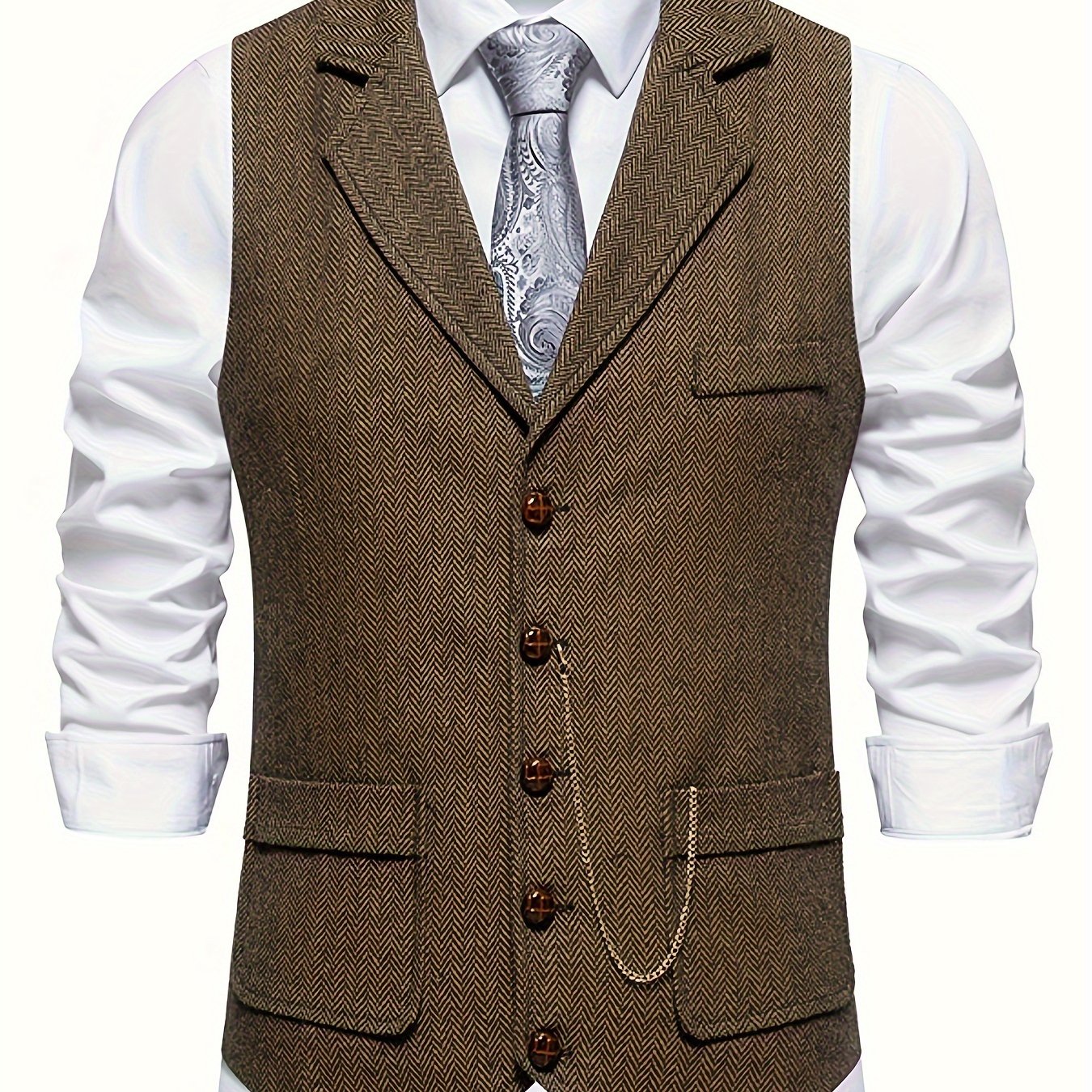 Men's vest in vintage business style – elegant suit vest for office and festive occasions