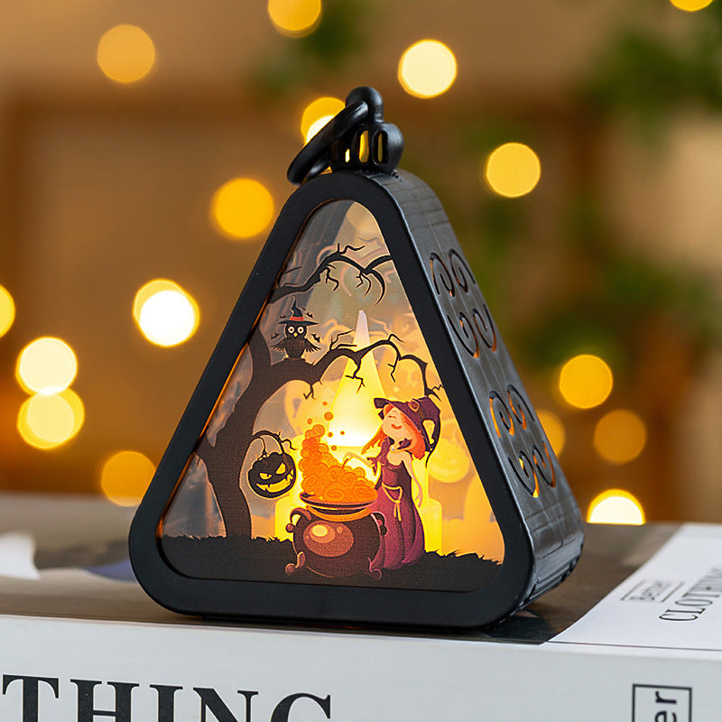 Halloween decoration LED lantern – atmospheric table lamp for spooky Halloween decorations