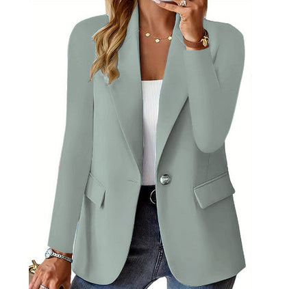 Zoe – Solide Farbige Langärmelige Strickjacke für Frauen