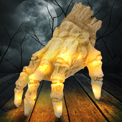 Halloween Glowing Electric Ghost Hand – Movable Zombie Decoration for Horror Parties & Haunted House