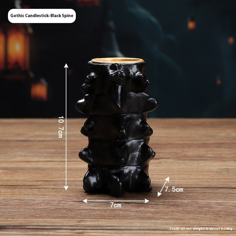 Halloween Gothic Candle Holder for Decoration – Heart, Brain, Spine – Creepy Table Decor