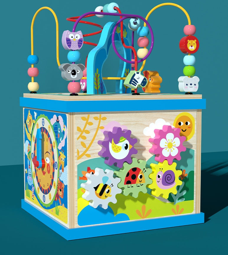 Multifunktionales Motorikspielzeug Lernwürfel für Kinder – Alphabet, Tiere, Formen & Zahlen – Pädagogisches Spielzeug