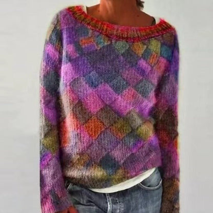 Victoria – Multicolor Rundhals Pullover für Damen