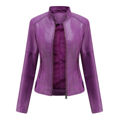 Georgina – Dünne Vegane Jacke mit Stehkragen im Slim-Fit