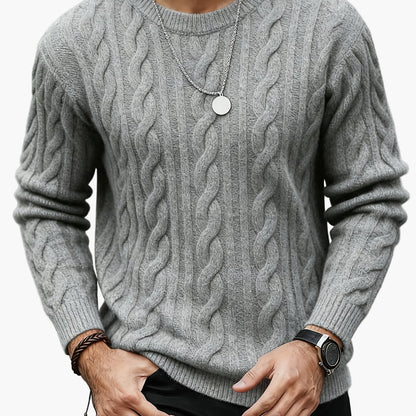 Men's Cable Knit Sweater – Fashionable Casual Look for Autumn and Winter