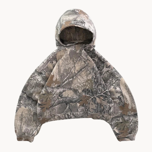 Unisex Oversized Camouflage Hoodie – Urban Streetwear for Women and Men, Leisure & Outdoor