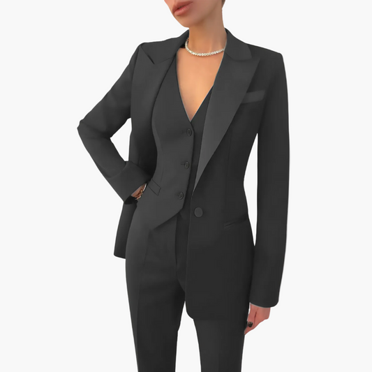 Damen 3-teiliges Anzugset mit taillierter Passform – Business & Abendmode