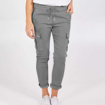Joanne – Lässige Damen-Cargohose mit Taschen und Kordelzug