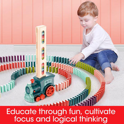 Domino pull toy for children – creative learning game, automatic domino placer, educational toy