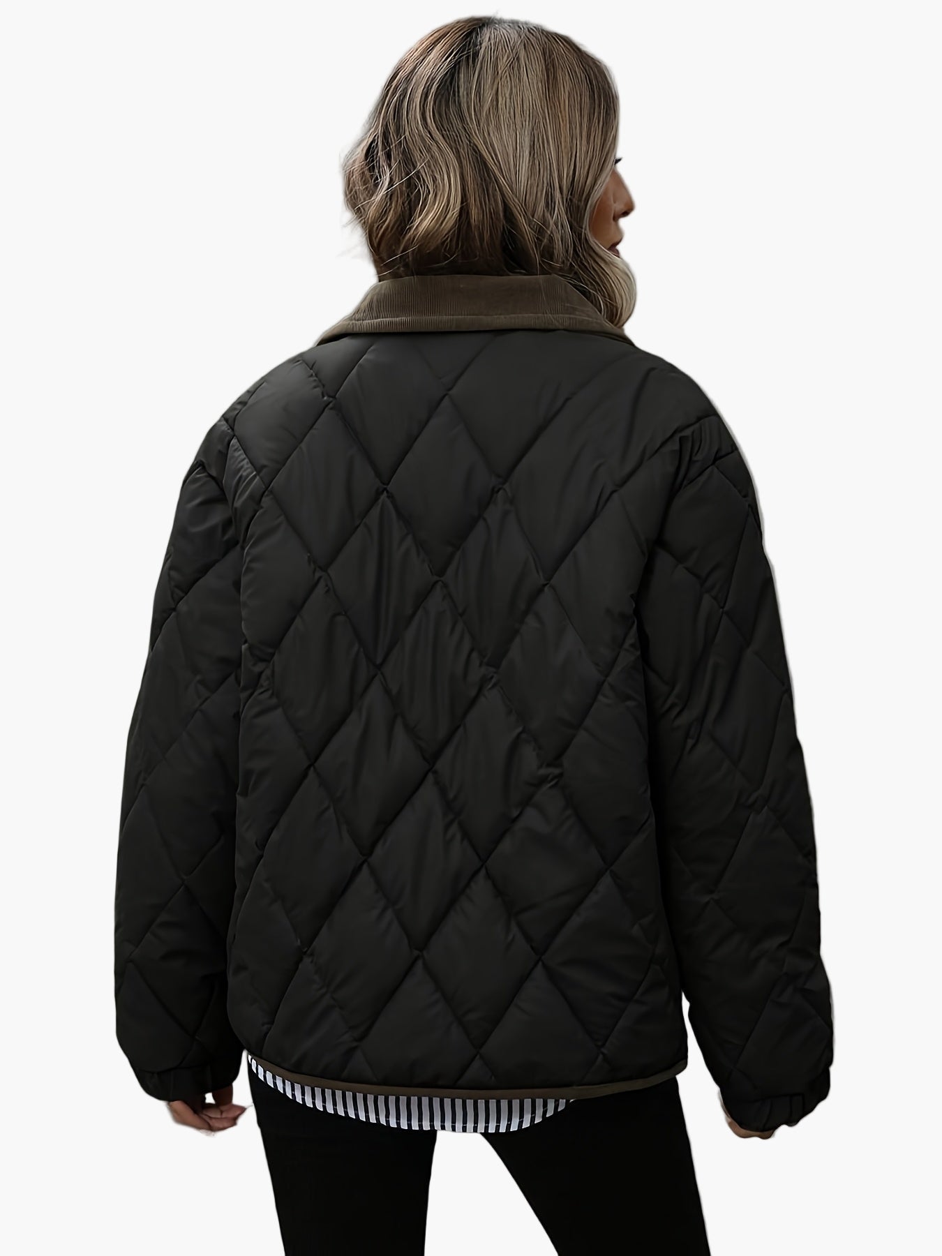Women's Vintage Quilted Jacket with Contrast Details – Stylish Transitional Jacket for Everyday and Leisure
