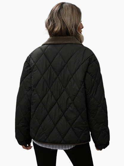 Women's Vintage Quilted Jacket with Contrast Details – Stylish Transitional Jacket for Everyday and Leisure