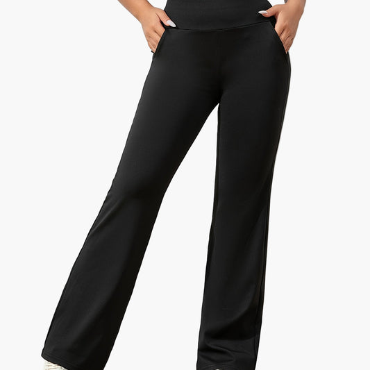 Damen Yoga Flared Hose – Bequeme Freizeithose mit Taschen für Sport & Alltag