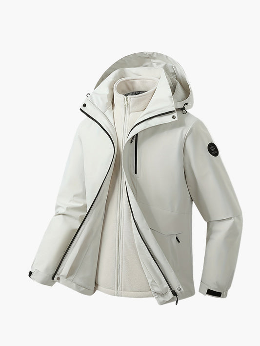 Herren 3-in-1 Funktionsjacke mit Kapuze – Outdoor Freizeitjacke für jede Jahreszeit