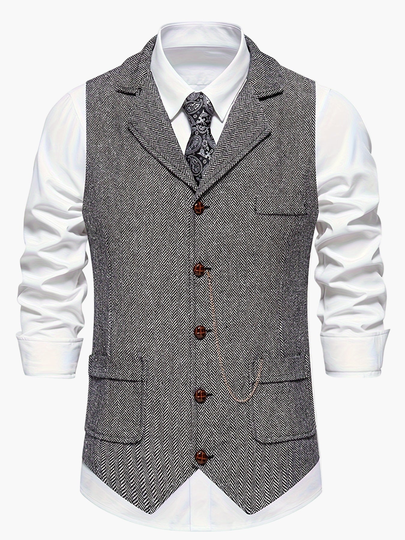 Men's vest in vintage business style – elegant suit vest for office and festive occasions
