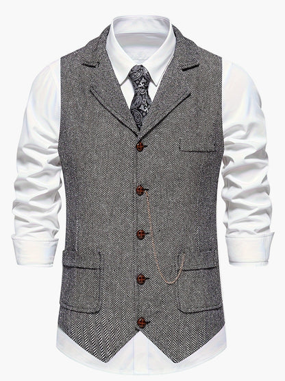 Men's vest in vintage business style – elegant suit vest for office and festive occasions